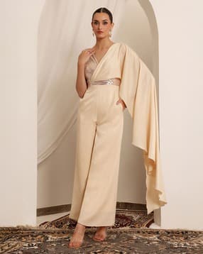 Indo-Western One-Piece Striped Jumpsuit -image-6