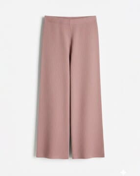 Women Relaxed Fit Trousers with Elasticated Waist