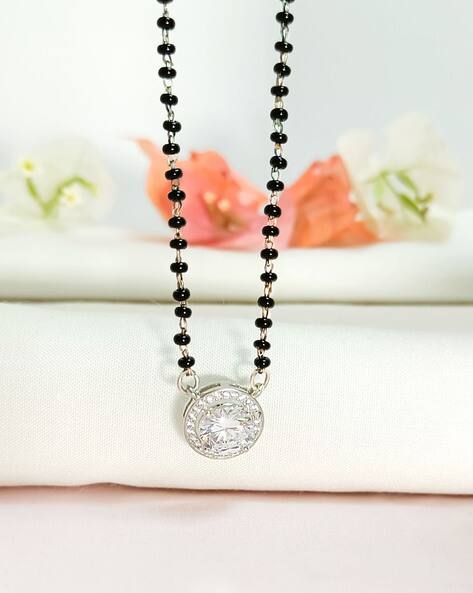 Inari Shines Women Sterling Silver Zircon Halo Mangalsutra