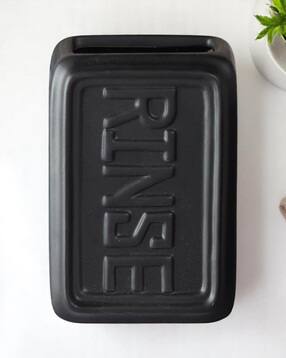 Typographic Print Ceramic Toothbrush Holder