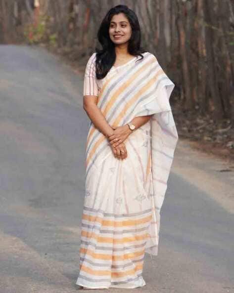Indie Picks Linen Cotton Printed Saree