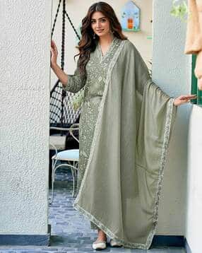 nyrika Women Floral Print Straight Kurta Set with Dupatta-picture-53