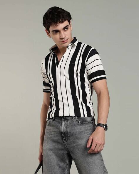 Buda Jeans Co Men Striped Regular Fit Polo T-Shirt