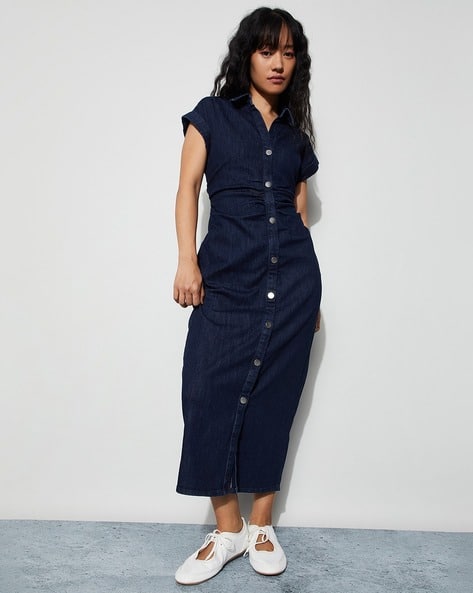 ginger denim dress Buy GINGER Halter Neck Denim Dress from Ginger at just INR 1699.0