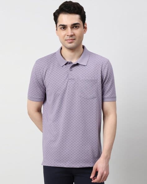 PETER ENGLAND Men Printed Regular Fit Polo T-Shirt