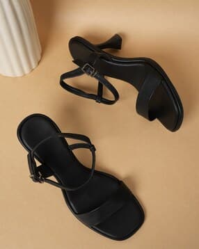 mozafia Women Stylised-Toe Stilettos with Buckle Closure-picture-1