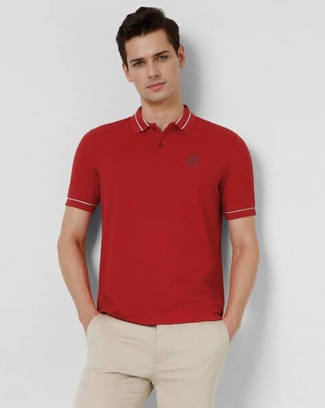PETER ENGLAND Men Placement Logo Regular Fit Polo T-Shirt