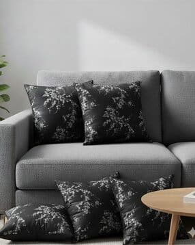 molcha by babita singh Set of 5 Floral Print Square-Shaped Cushion Covers 16" X 16" -picture-17