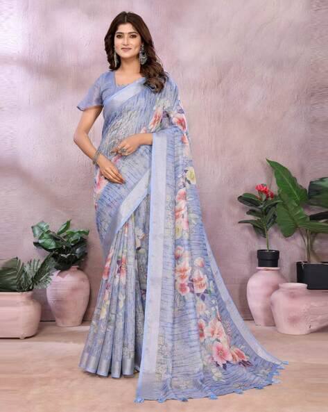 Indie Picks Woven Linen Printed Saree