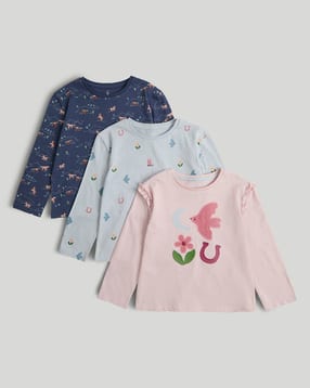 mothercare Girls Printed Relaxed Fit Round-Neck T-Shirts-picture-17