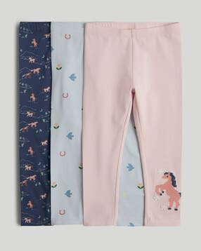 Girls Pack of 3 Printed Leggings