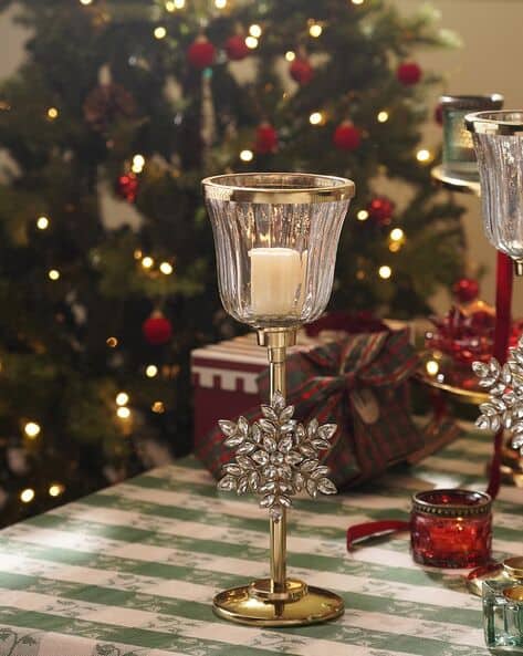Pure Home And Living Metal Hurricane with Embellished Snowflake