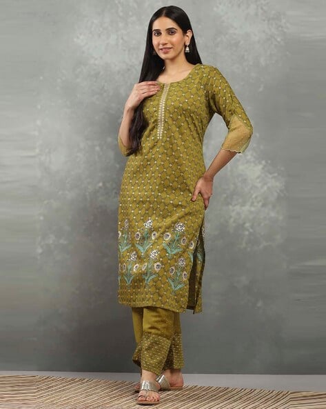 Rangriti Women Printed Straight Kurta Set