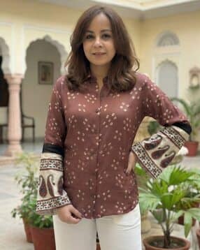 indie picks Pure Satin Print Shirt-picture-38
