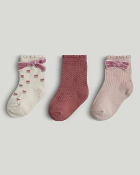 mothercare Pack of 3 Bow Applique Socks-picture-10