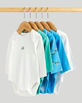 mothercare Pack of 5 Ribbed Bodysuits-picture-47
