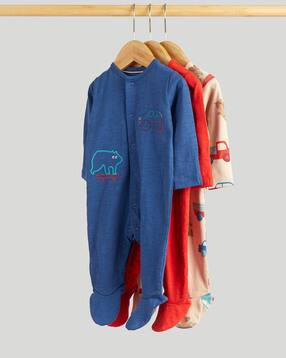 mothercare Pack of 3 Printed Sleepsuits-picture-28