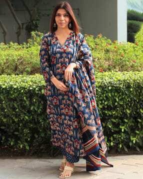 kiana house of fashion Women Floral Print Anarkali Kurta Set with Dupatta-picture-18