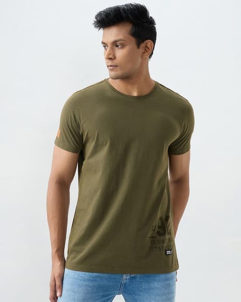 SPYKAR Men Printed Slim Fit Crew-Neck T-Shirt