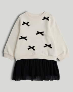 mothercare Girls Bow Applique Twofer Dress-picture-48