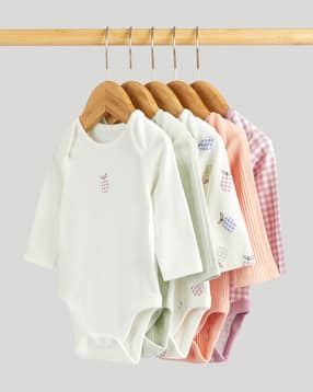 mothercare Pack of 5 Printed Full Sleeves Essentials Bodysuits-picture-21
