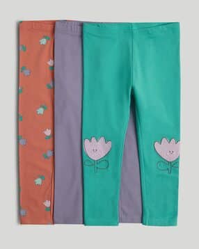 mothercare Girls Pack of 3 Printed Leggings-picture-35