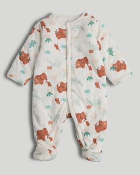 mothercare Printed Button-Down Full Sleeve Sleepsuit-picture-35