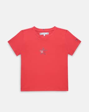 tommy hilfiger Girls Graphic Regular Fit Cotton T-Shirt-picture-10