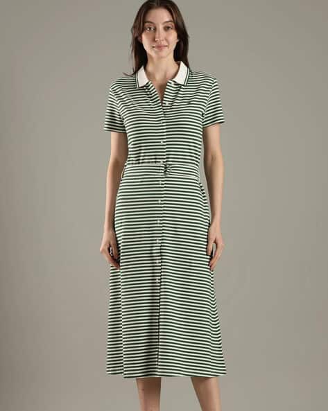TOMMY HILFIGER Cotton Polo Collar Midi Dress