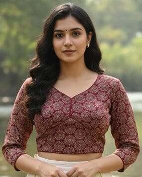 Floral Back Open Blouse-image-25