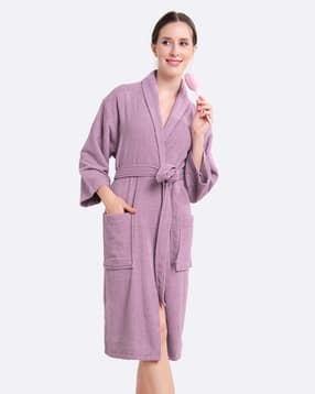 hot gown Women Bathrobe with Waist Tie-Up-picture-26