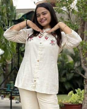 micoria Women Embroidered Relaxed Fit Shirt-picture-46