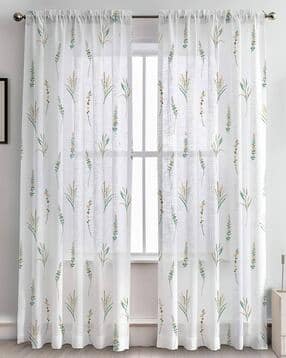 homemonde Set of 2 Floral Print Cotton Door Curtains-picture-45