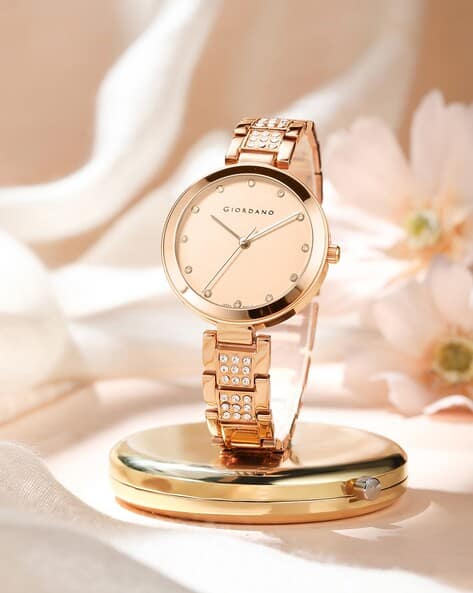Giordano Women A2037-55 Eleganza Analogue Watch with Crystal Studded Strap