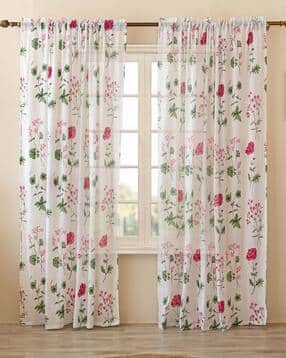 homemonde Set of 2 Floral Print Cotton Window Curtains-picture-22