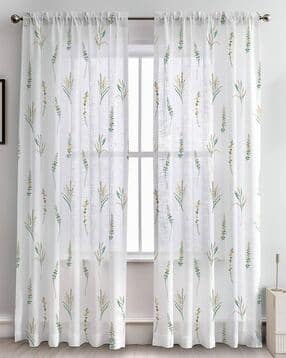 homemonde Set of 2 Floral Print Cotton Door Curtains-picture-42