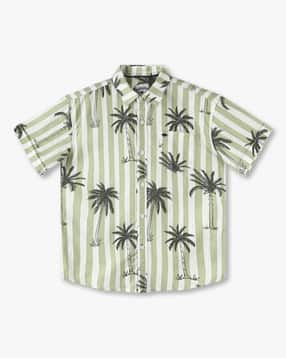 lee cooper Boys All-Over Tropical Print Relaxed Fit Cotton Shirt-picture-20