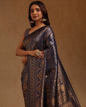 Self-Design Saree with Running Blouse Piece-image-25