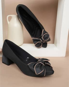 dollphin Women Block Heeled Pumps with Bow Applique-picture-10