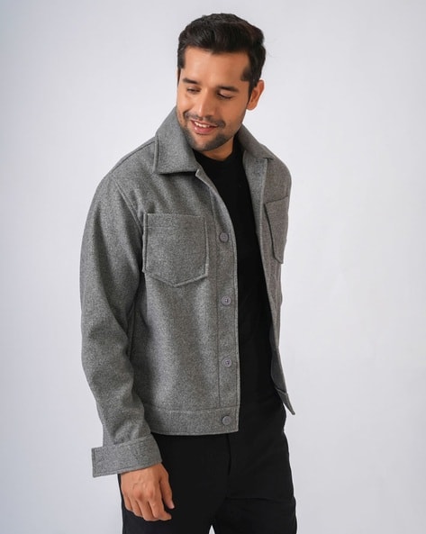 PERCH Men Relaxed Fit Jacket Grey - Image 2