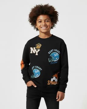 codez Boys Typographic Print Oversized Fit Cotton Sweatshirt-picture-11