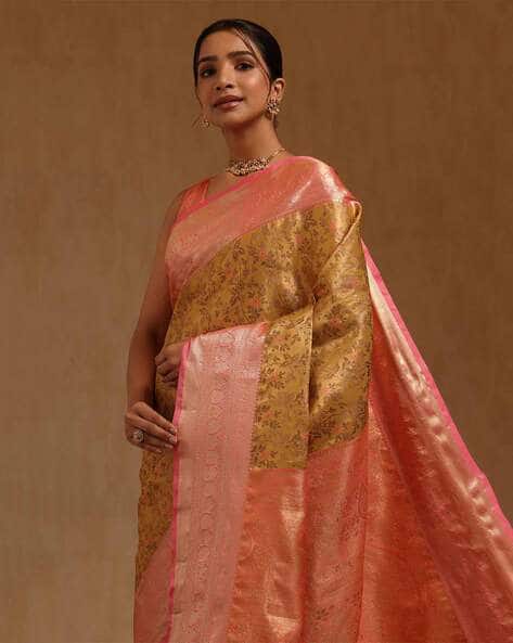 SOCH Floral Print Saree with Running Blouse Piece