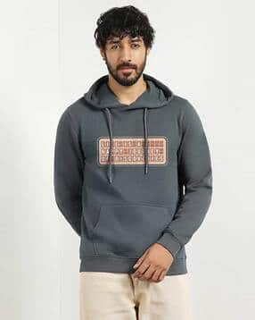 nobero Men Graphic Print Regular Fit Hoodie with Kangaroo Pocket-picture-13