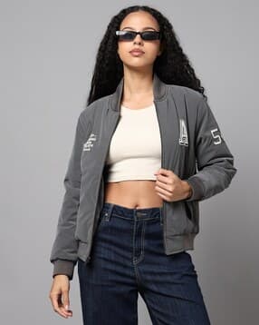 fort collins Girls Zip-Front Regular Fit Bomber Jacket-picture-31