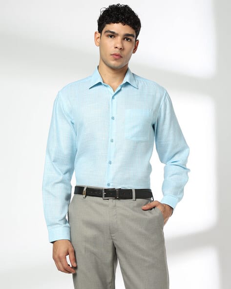 JOHN PLAYERS Men Striped Regular Fit Shirt with Patch Pocket
