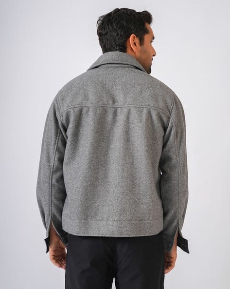 PERCH Men Relaxed Fit Jacket Grey - Image 4