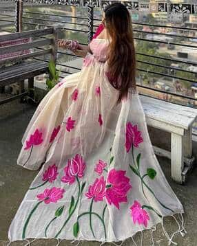 Women Floral Print Saree with Blouse Piece
