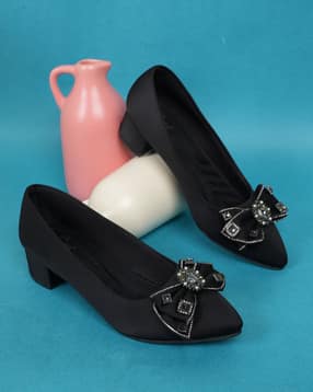 dollphin Women Block Heeled Pumps with Embellished Bow-picture-23