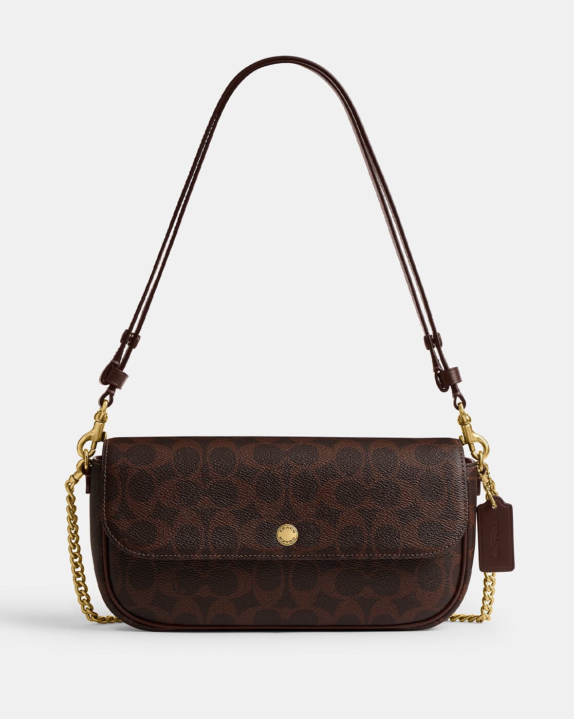Buy Coach Signature Canvas Brook Flap Chain Small Bag | B4/Truffle