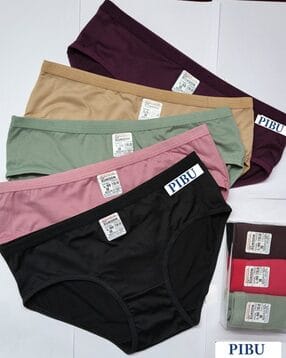 Women Pack of 5 Cotton High Waist Briefs-image-12
